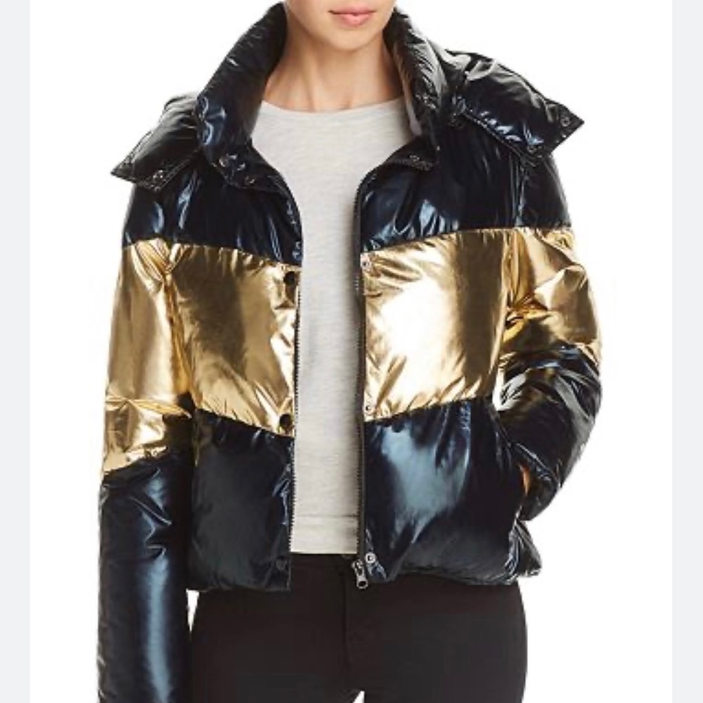 Generation Love Black and Gold Puffer Jacket